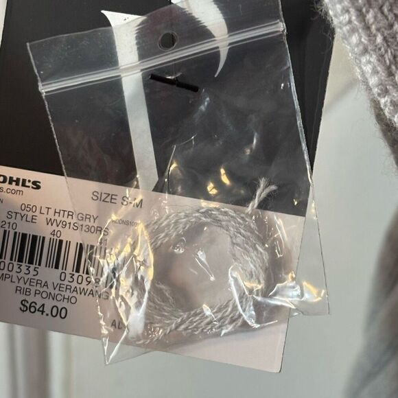 Simply Vera Vera Wang rib poncho gray sweater S/M - Picture 13 of 13